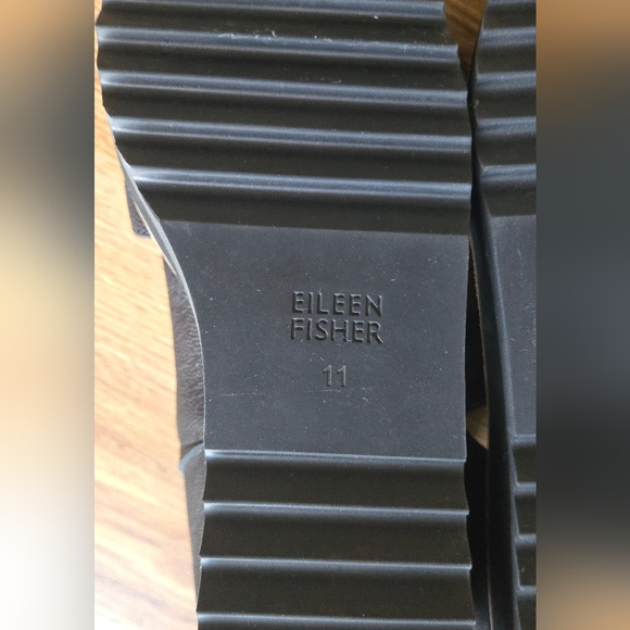 Eileen Fisher Black Match Cutout Demi Wedge Oxford Suede Leather Women's 11 - Picture 10 of 10